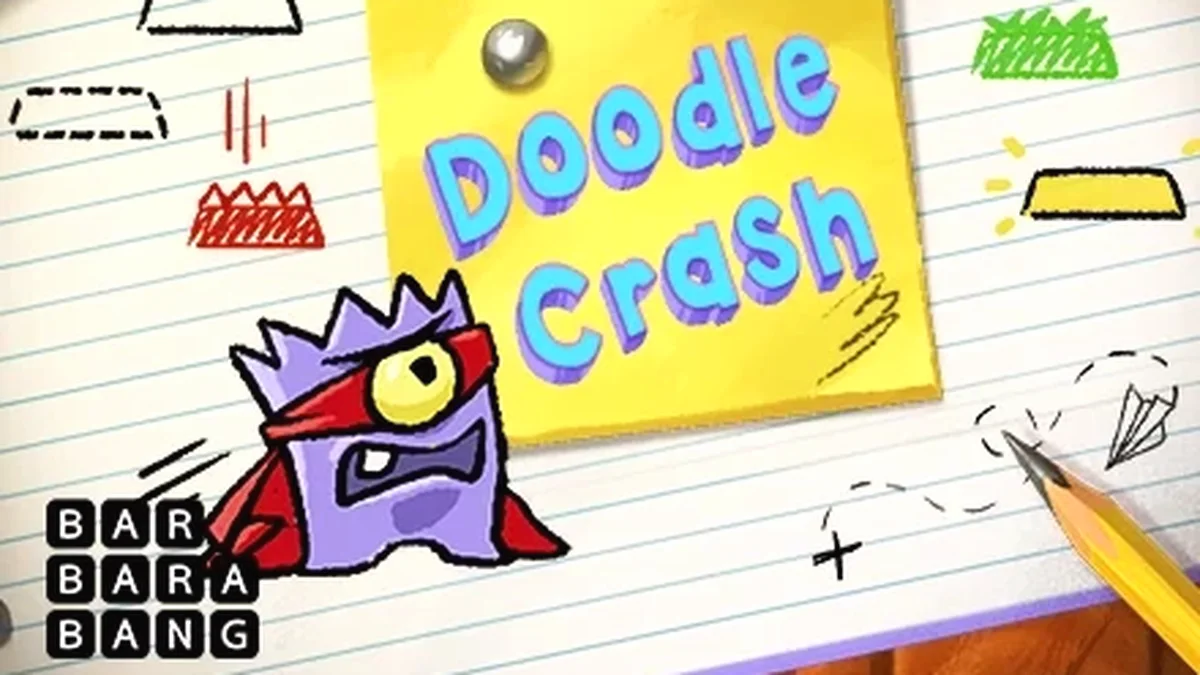 Interface dinâmica do jogo Doodle Crash da Barbara Bang